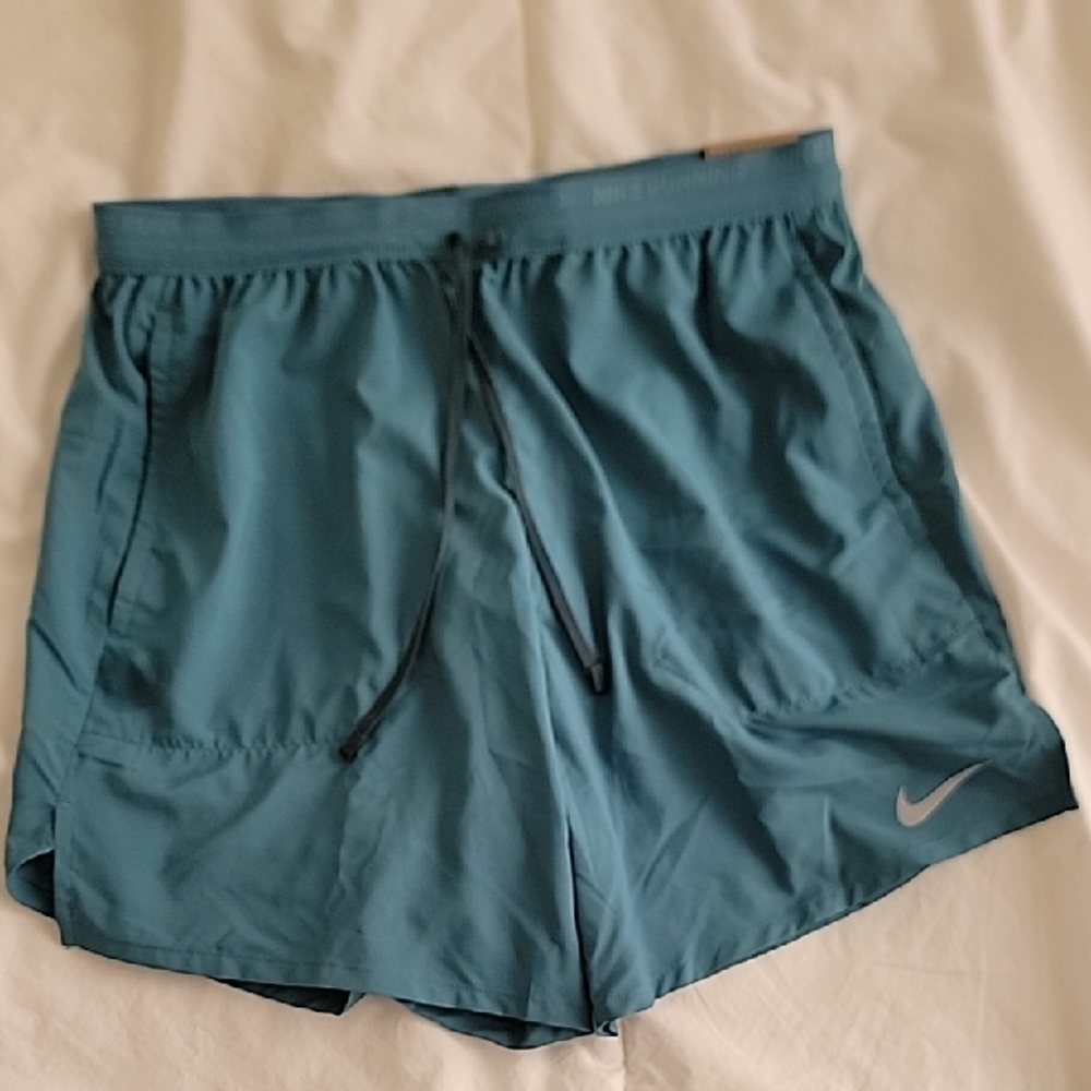 Nike Blue Training Running Shorts with Silver Logo Medium M